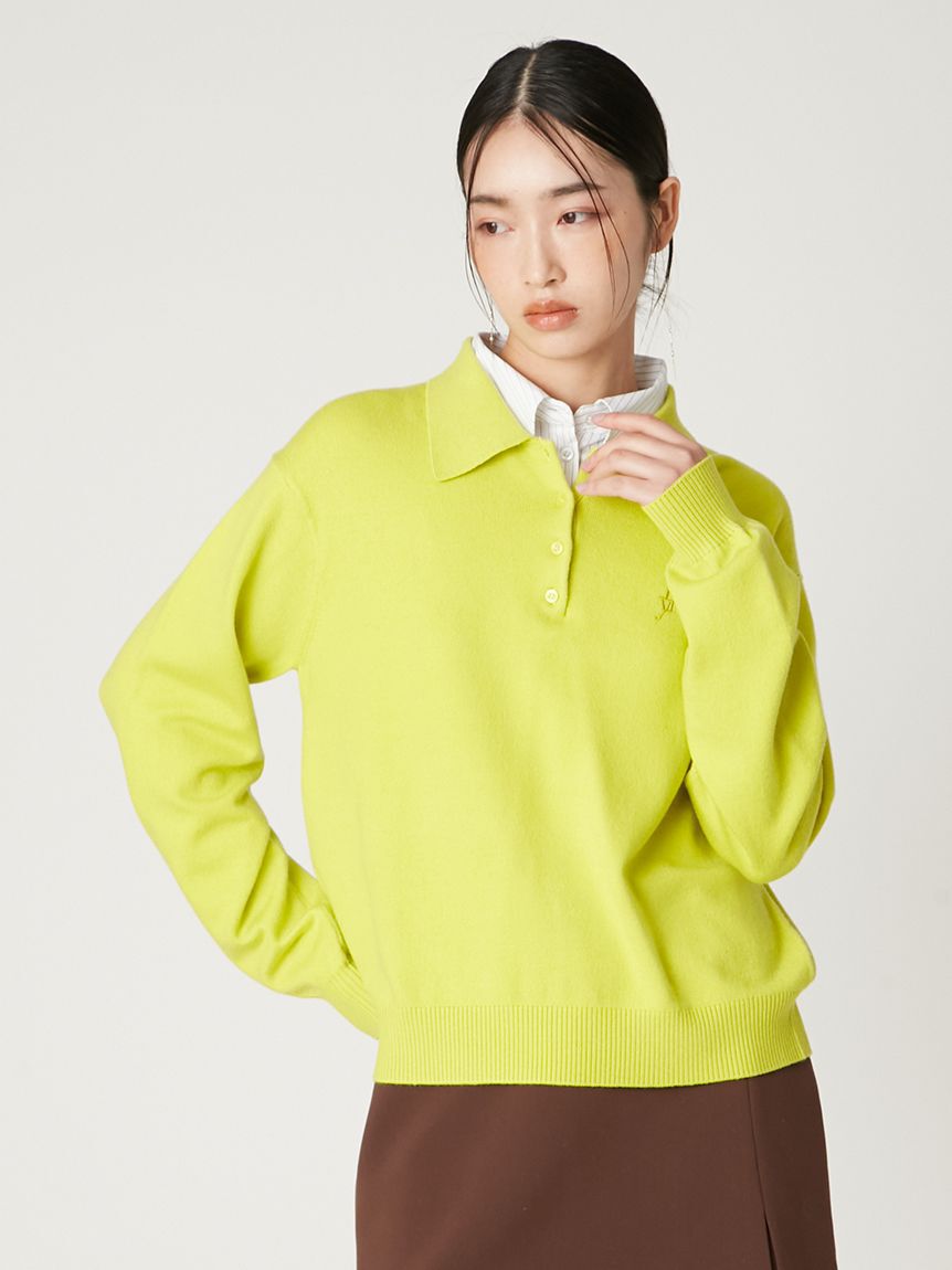 FRAY I.D「シャツカラーポロニットプルオーバー」|ニット・セーター|