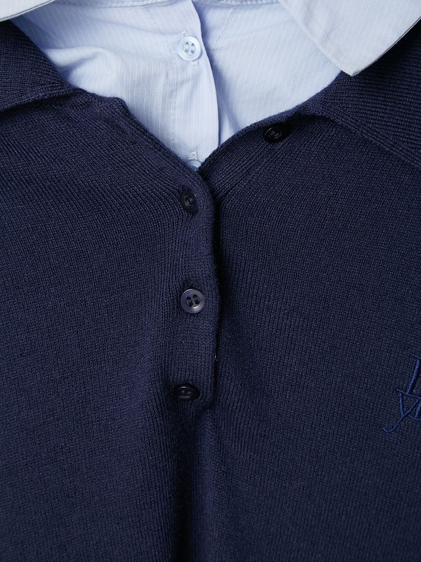 FRAY I.D「シャツカラーポロニットプルオーバー」|ニット・セーター|