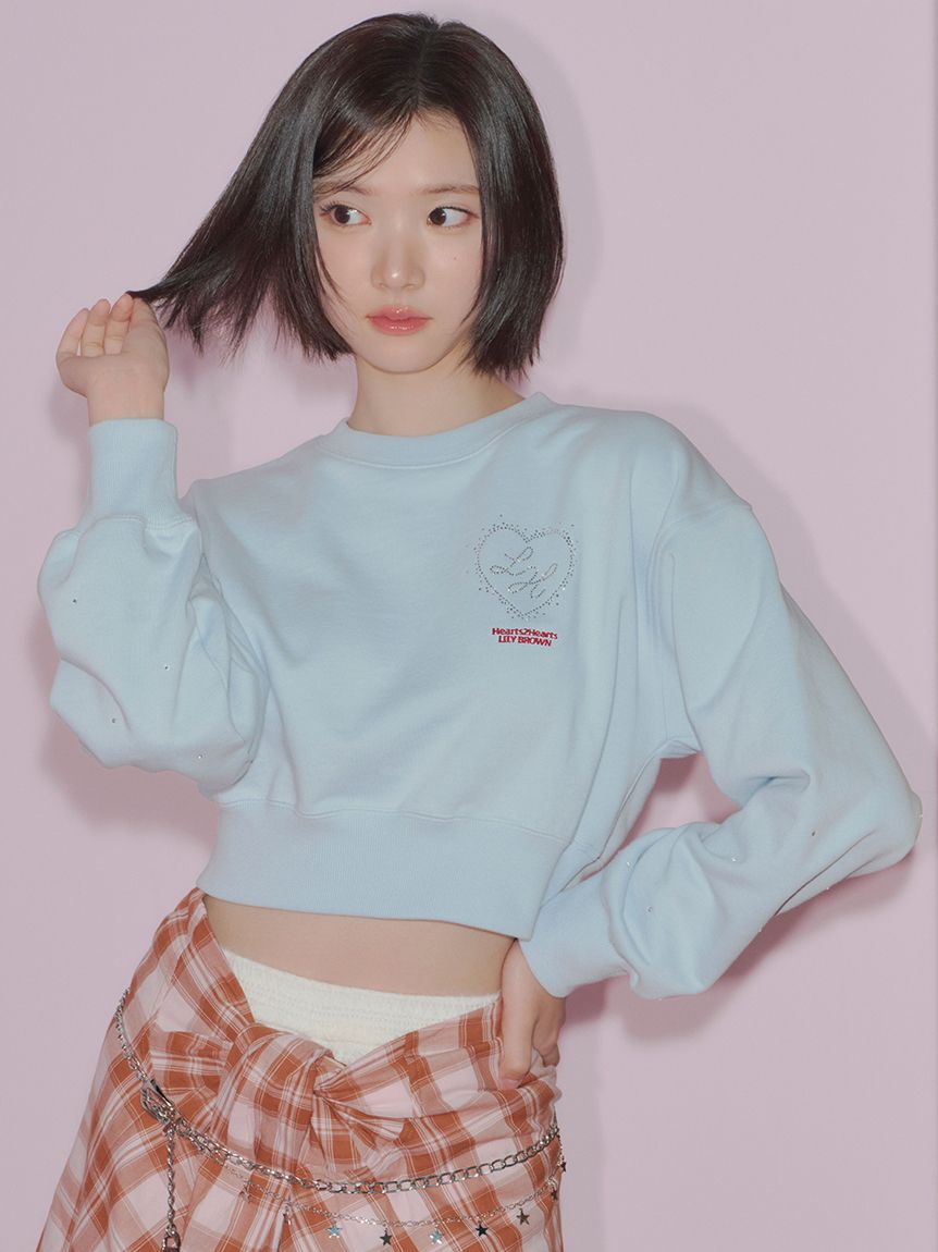 LILY BROWN「【LILY BROWN&times;Hearts2Hearts】コラボレーションビジューロゴスウェット」|スウェット・ジャージ|