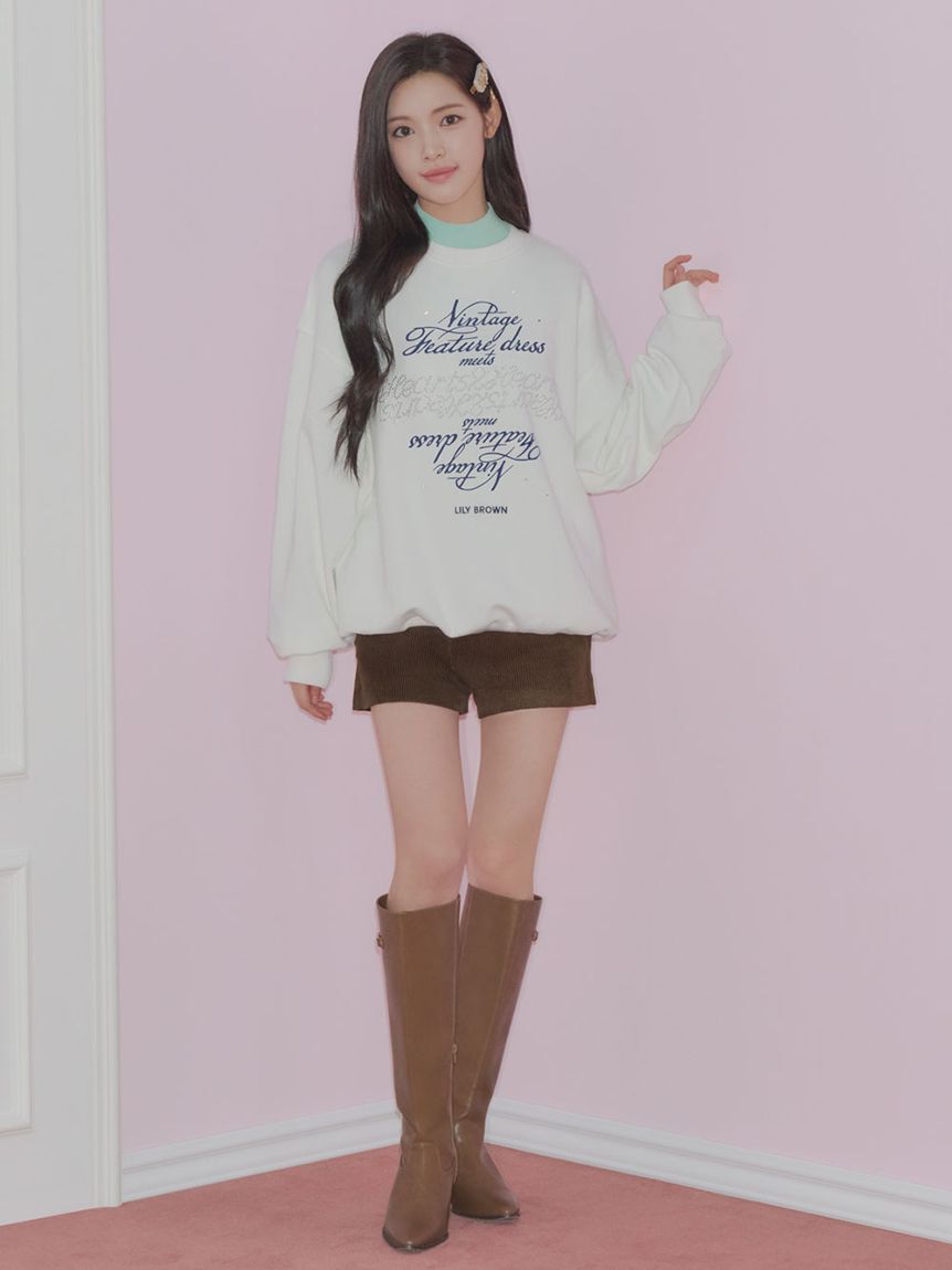 LILY BROWN「【LILY BROWN&times;Hearts2Hearts】コラボレーションビジューロゴスウェット」|スウェット・ジャージ|