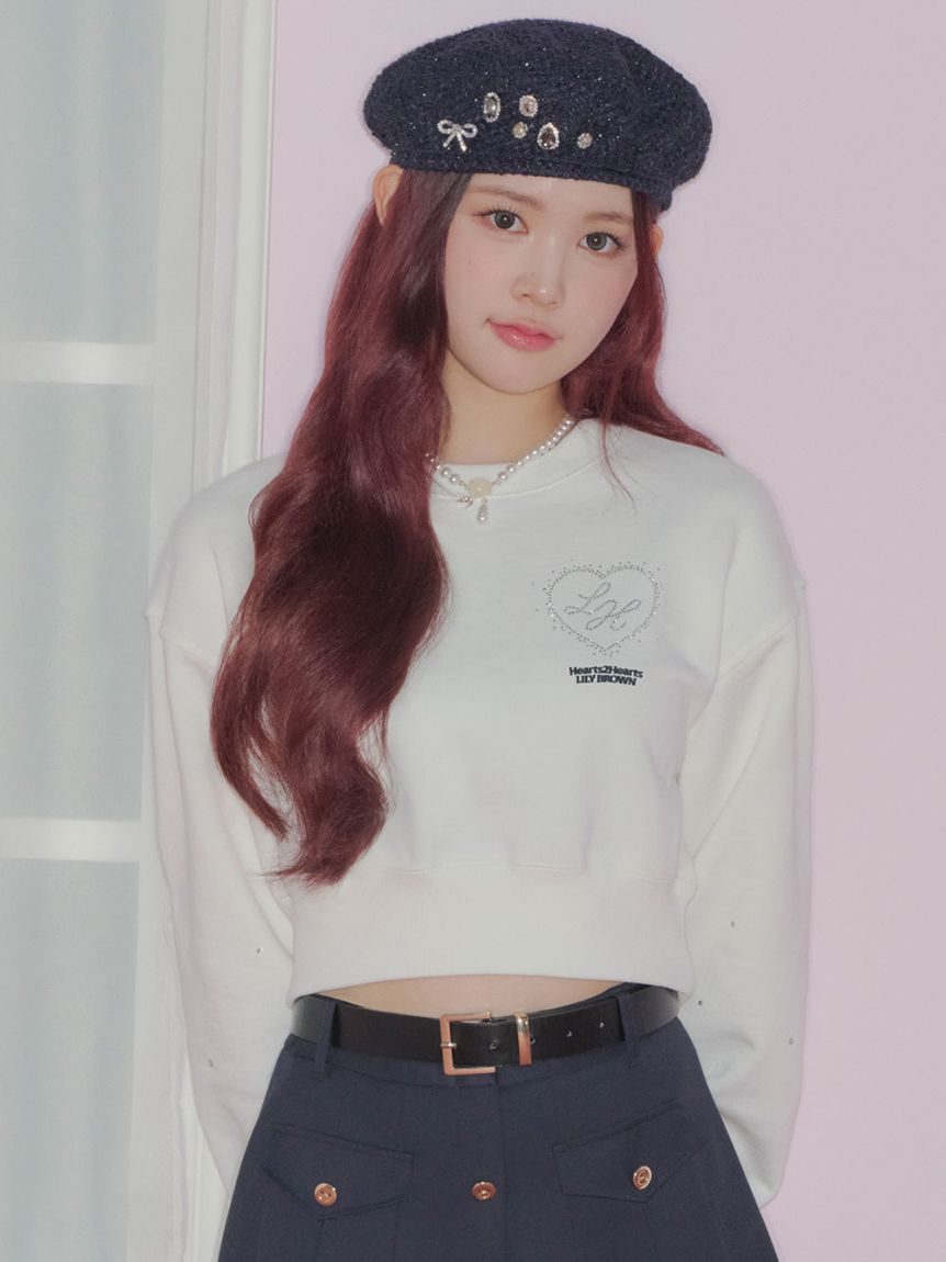 LILY BROWN「【LILY BROWN&times;Hearts2Hearts】コラボレーションビジューロゴスウェット」|スウェット・ジャージ|