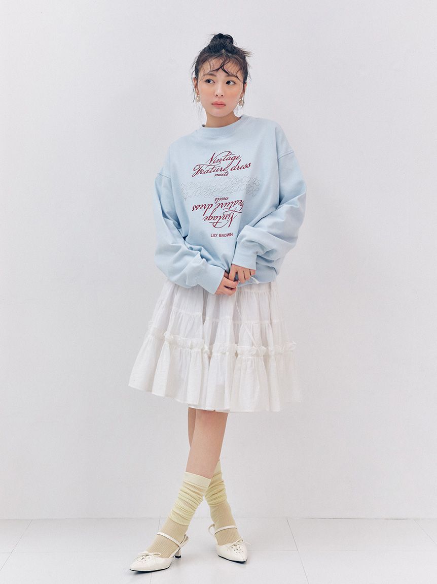 LILY BROWN「【LILY BROWN&times;Hearts2Hearts】コラボレーションビジューロゴスウェット」|スウェット・ジャージ|