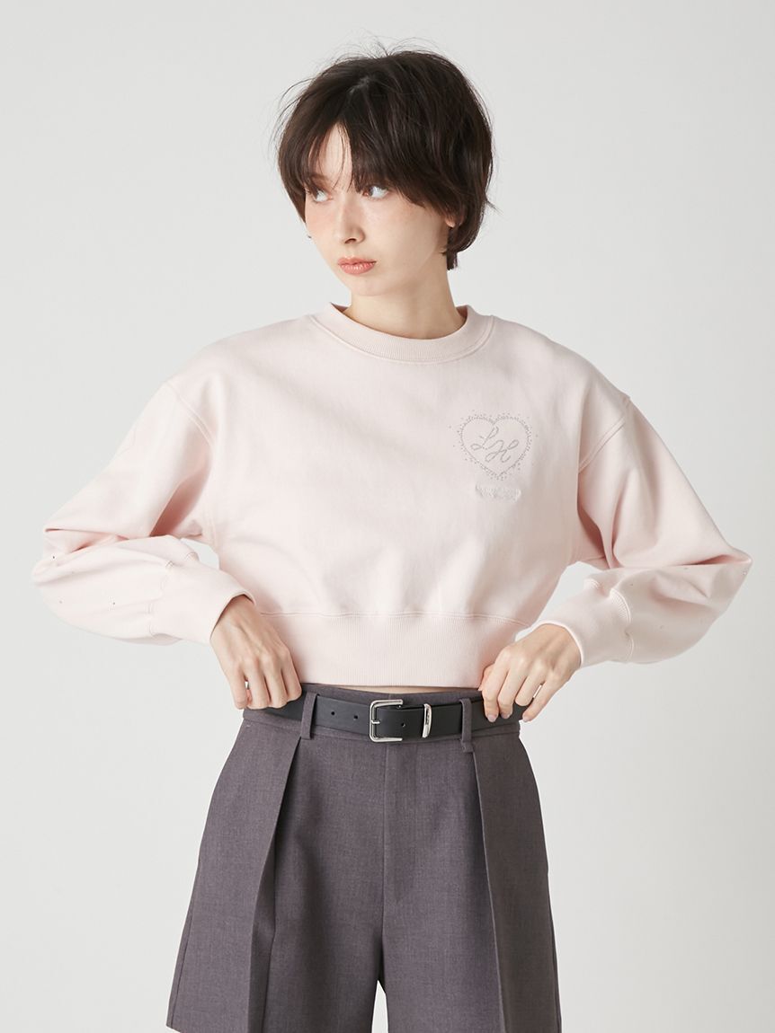 LILY BROWN「【LILY BROWN&times;Hearts2Hearts】コラボレーションビジューロゴスウェット」|スウェット・ジャージ|