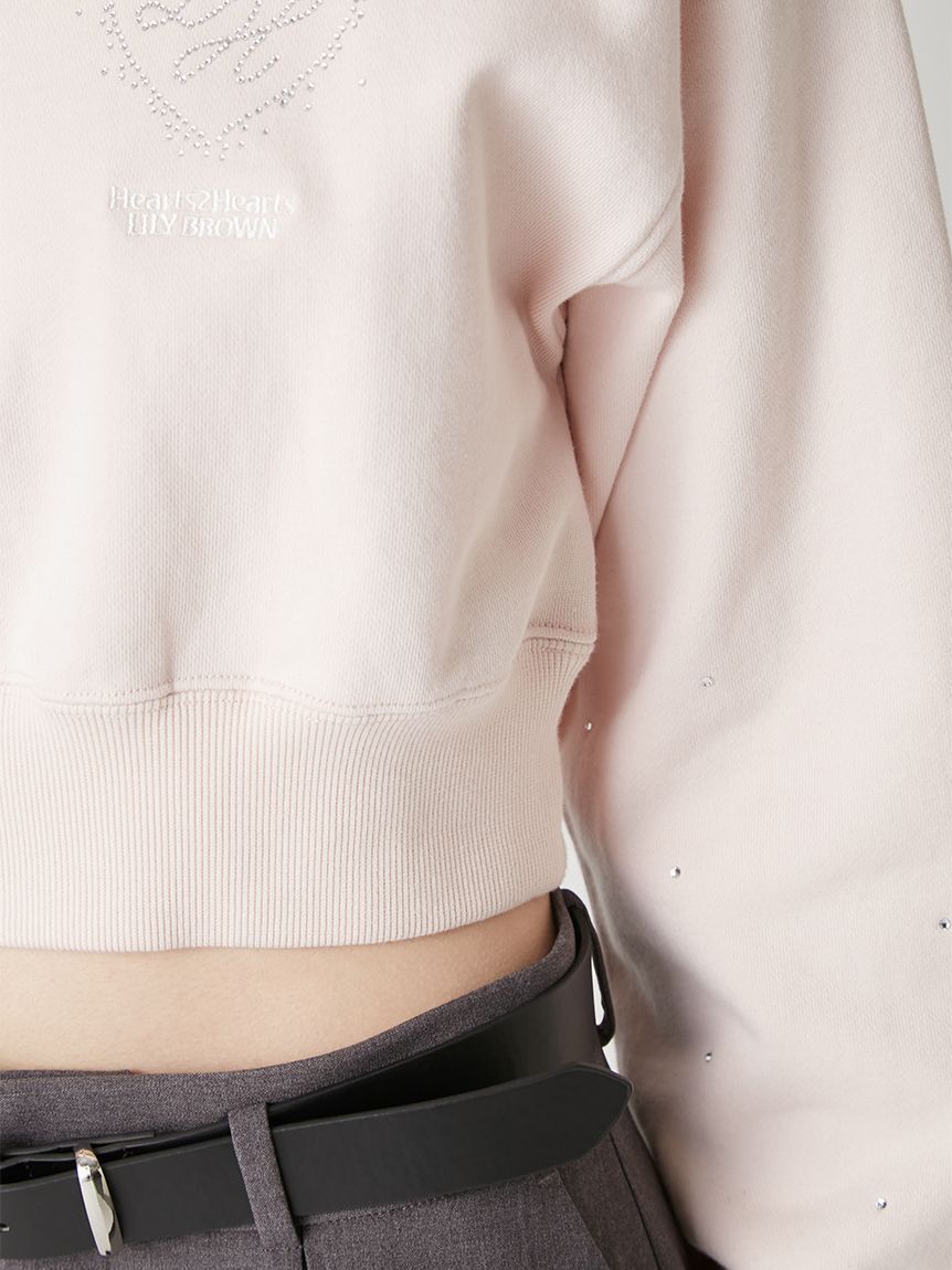 LILY BROWN「【LILY BROWN&times;Hearts2Hearts】コラボレーションビジューロゴスウェット」|スウェット・ジャージ|