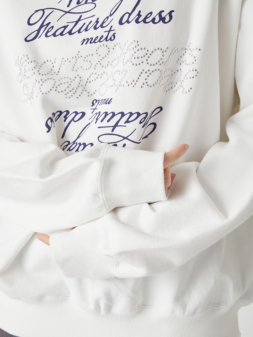 LILY BROWN「【LILY BROWN&times;Hearts2Hearts】コラボレーションビジューロゴスウェット」|スウェット・ジャージ|