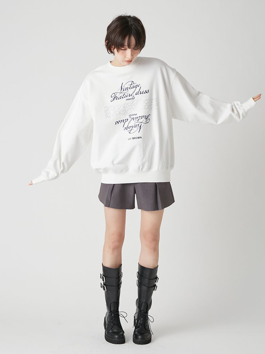 LILY BROWN「【LILY BROWN&times;Hearts2Hearts】コラボレーションビジューロゴスウェット」|スウェット・ジャージ|