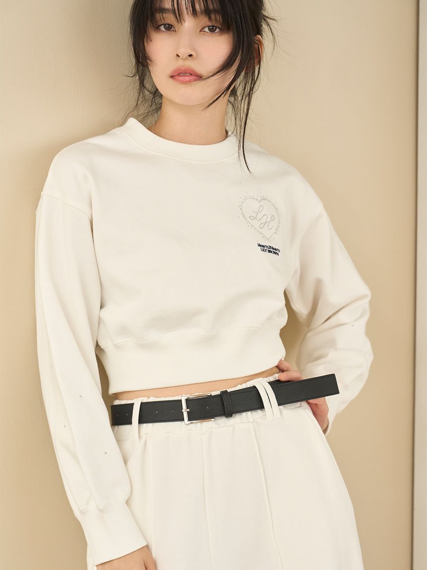 LILY BROWN「【LILY BROWN&times;Hearts2Hearts】コラボレーションビジューロゴスウェット」|スウェット・ジャージ|