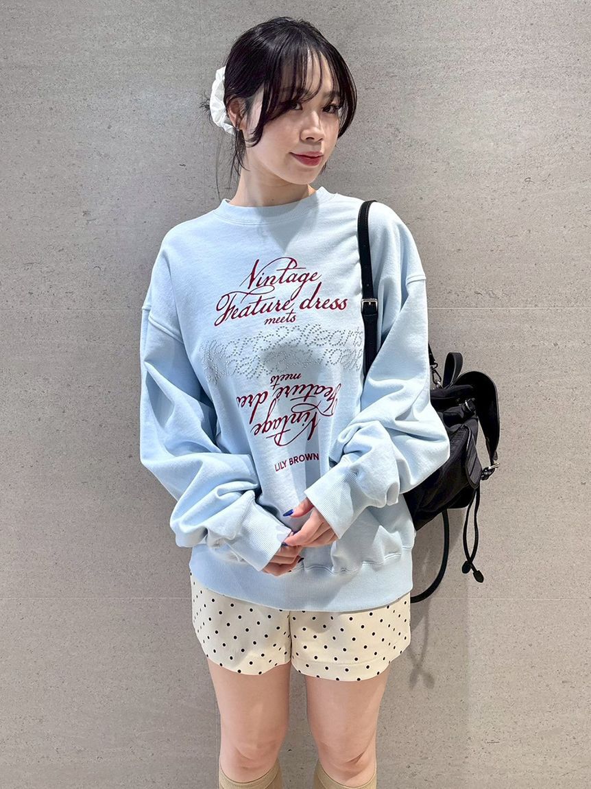 LILY BROWN「【LILY BROWN&times;Hearts2Hearts】コラボレーションビジューロゴスウェット」|スウェット・ジャージ|