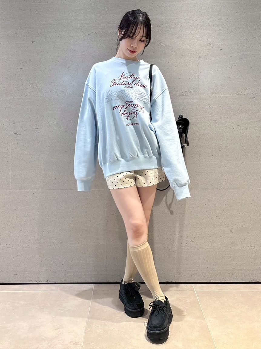 LILY BROWN「【LILY BROWN&times;Hearts2Hearts】コラボレーションビジューロゴスウェット」|スウェット・ジャージ|