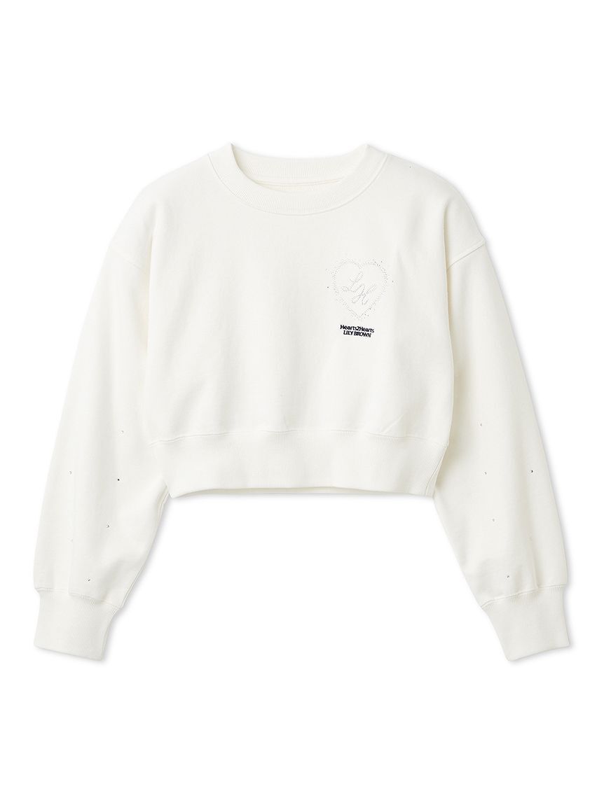 LILY BROWN「【LILY BROWN&times;Hearts2Hearts】コラボレーションビジューロゴスウェット」|スウェット・ジャージ|
