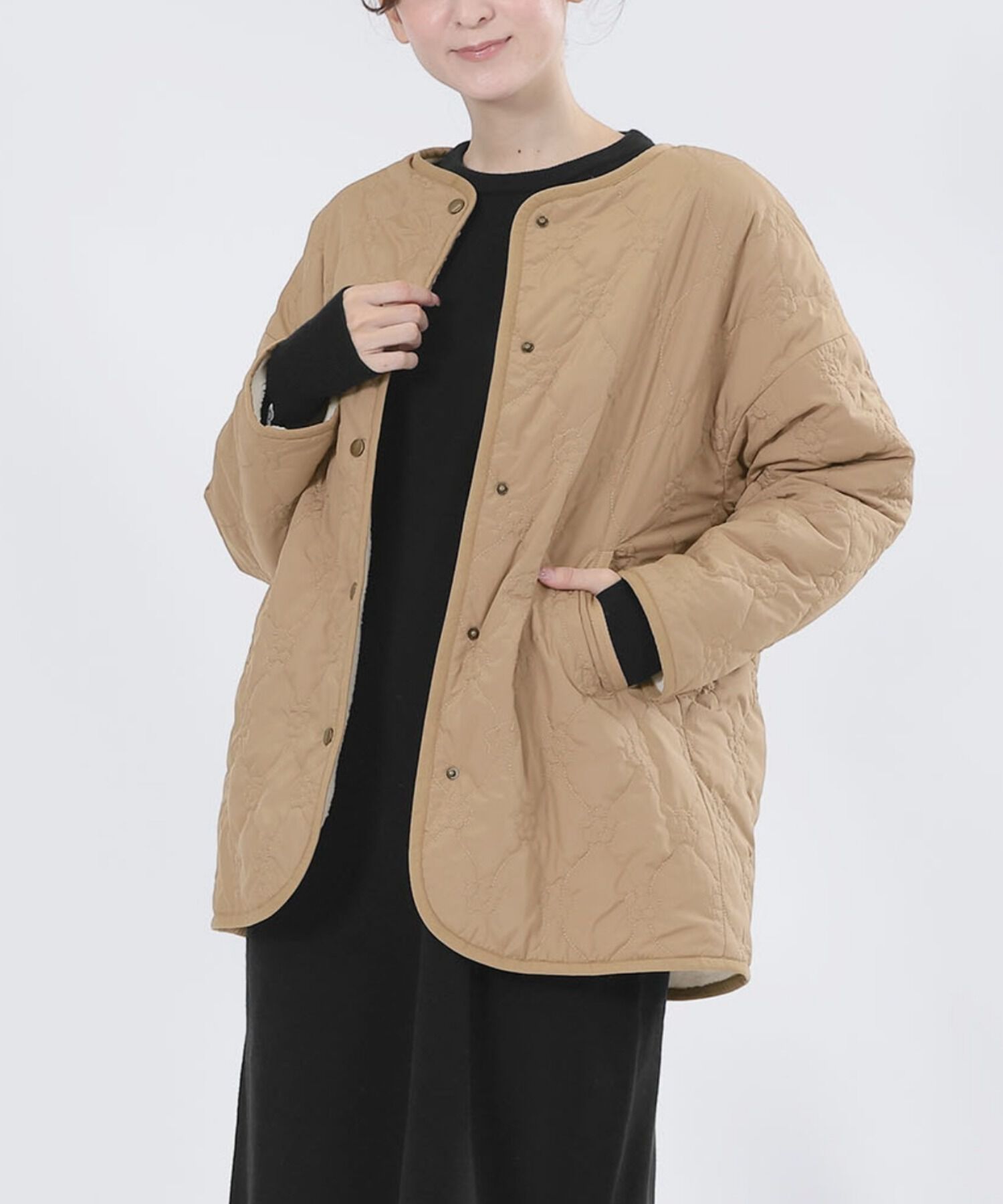 MARY QUANT「リバーシブル キルト ブルゾン」|ダウン|