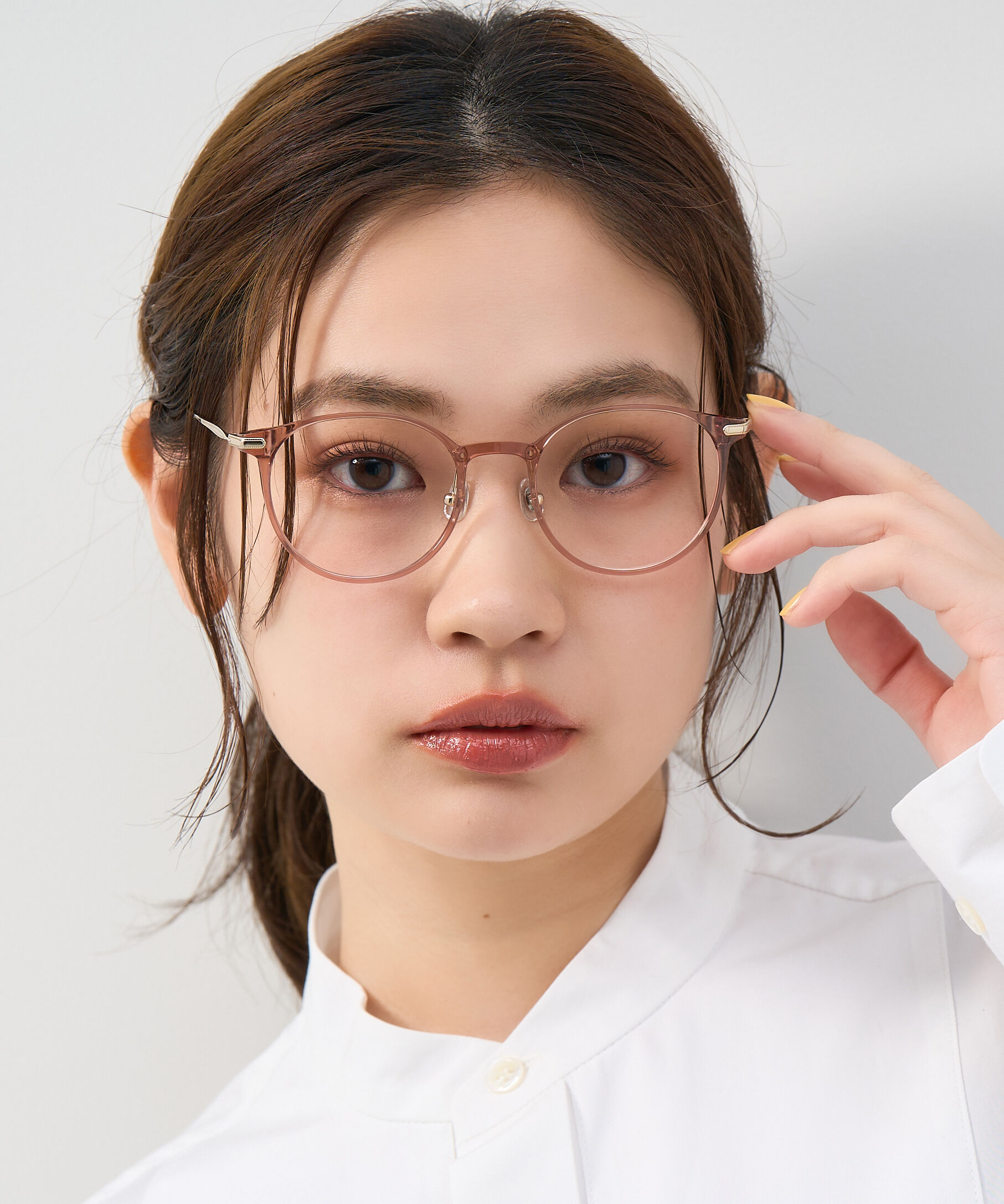  「ボストン型 軽量 メガネ｜ 軽量素材&times;チタン 大人可愛いメガネフレーム レンズ交換券付き」|メガネ|ピンク