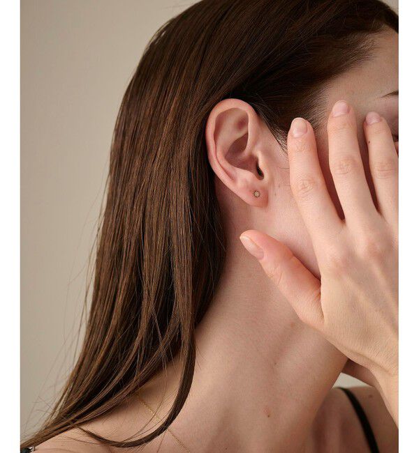 ete「K18YG フルール ダイヤモンド ピアス（誕生石 4月）」|ピアス|