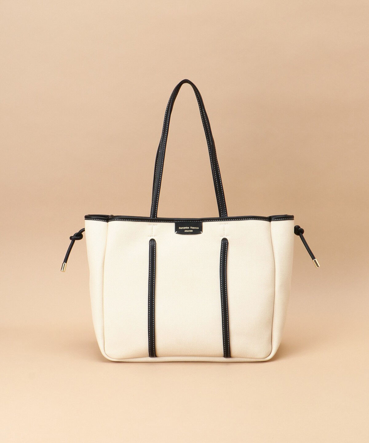 Samantha Thavasa「キャンバスデザイン 合皮トートバッグ 大サイズ」|トートバッグ|オフホワイト