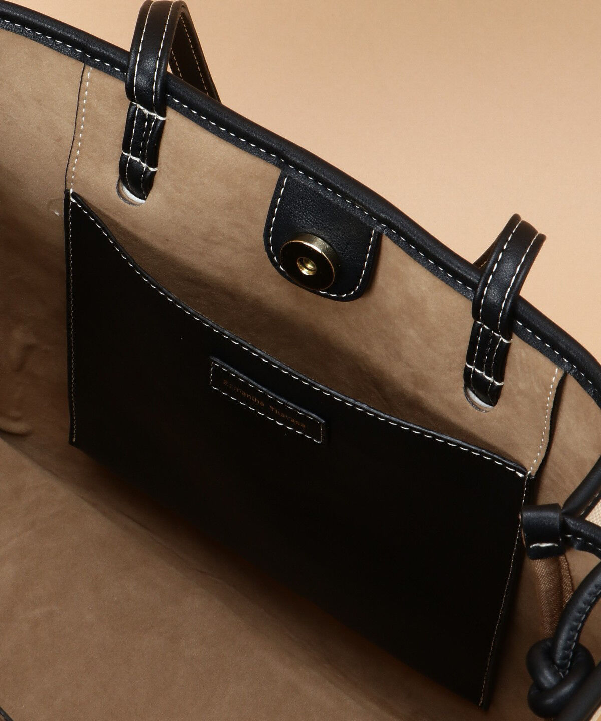 Samantha Thavasa「キャンバスデザイン 合皮トートバッグ 大サイズ」|トートバッグ|