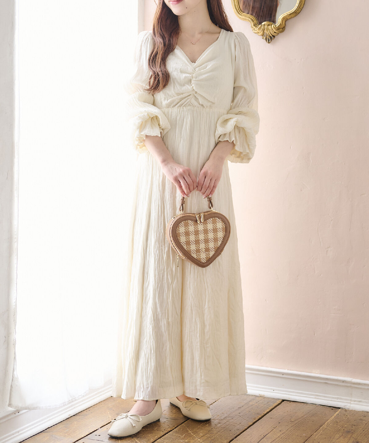 Samantha Vega「ギンガムチェックハート型ショルダーバッグ」|ショルダー・メッセンジャー|