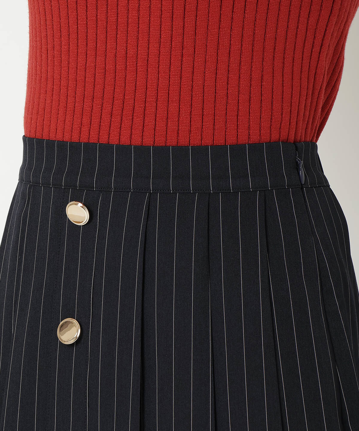 REDYAZEL「フロントボタンプリーツミニスカート」|台形|