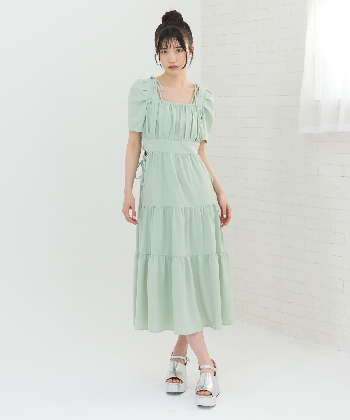 REDYAZEL「サイドリボンカットティアードワンピース」|ワンピース|