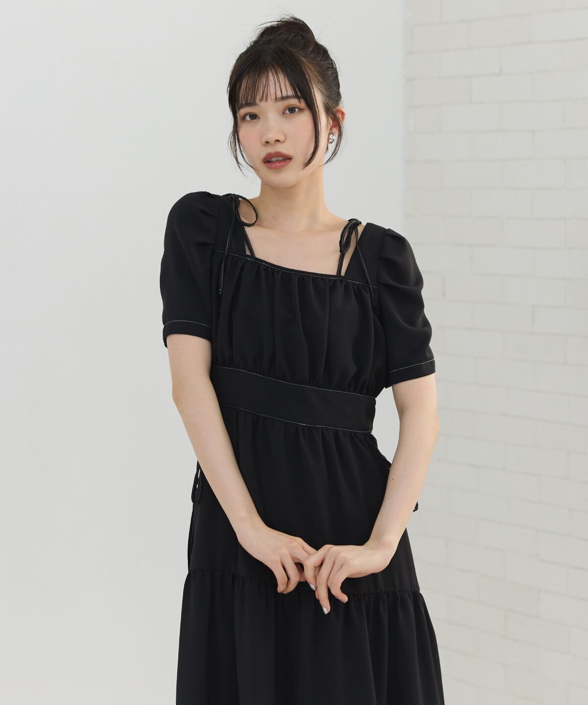 REDYAZEL「サイドリボンカットティアードワンピース」|ワンピース|