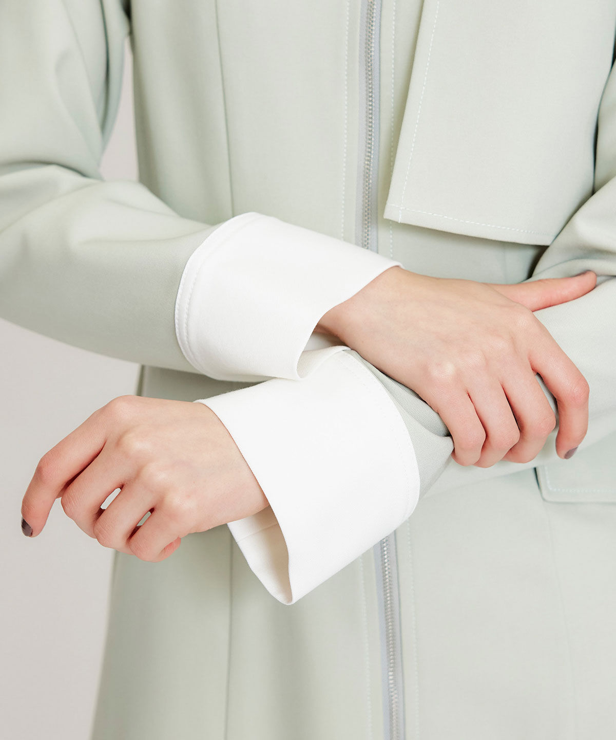 REDYAZEL「フロントZIPバイカラーロングシャツワンピース」|ワンピース|