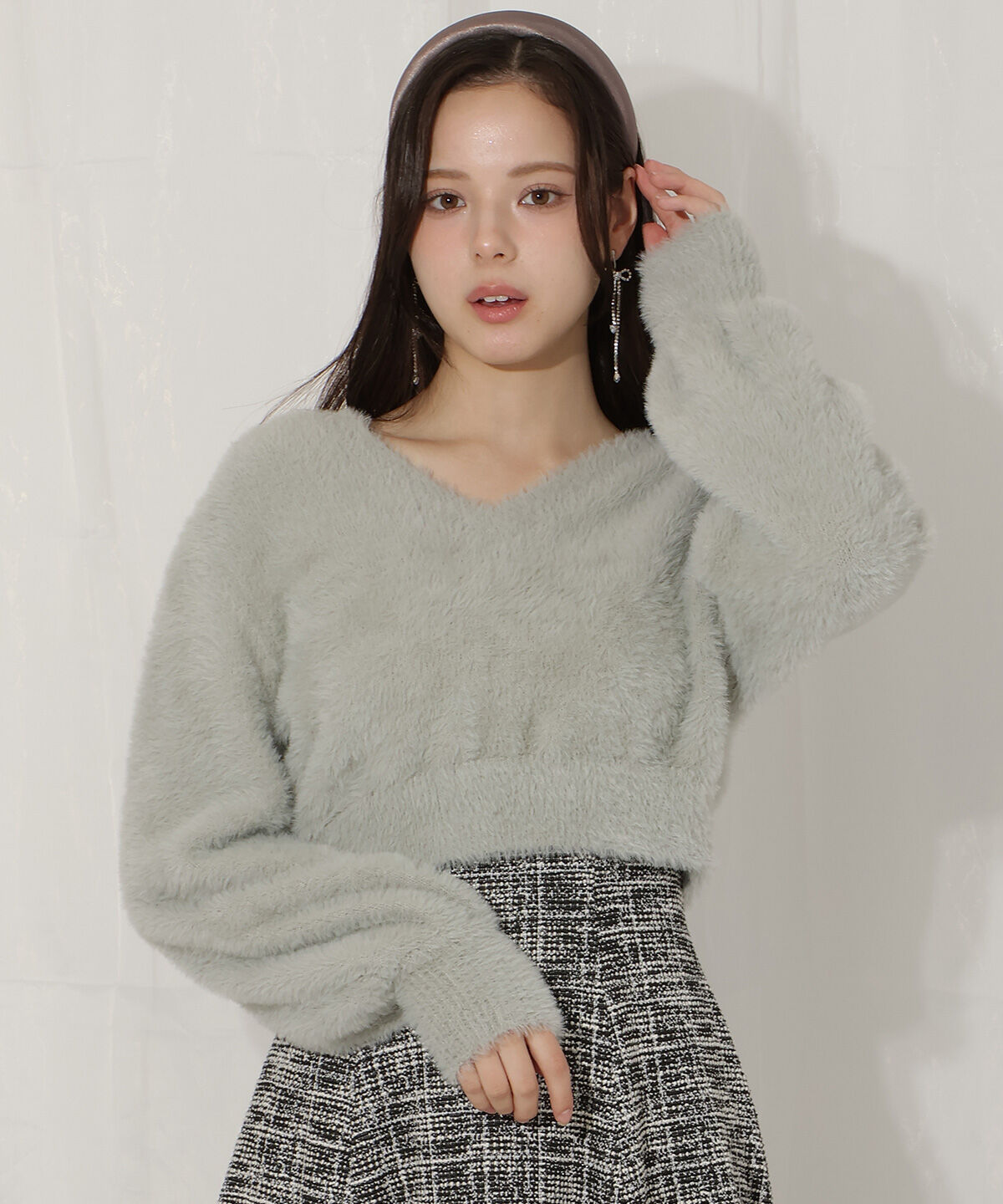 WILLSELECTION「シャギーニット&times;フレアワンピース」|ワンピース|