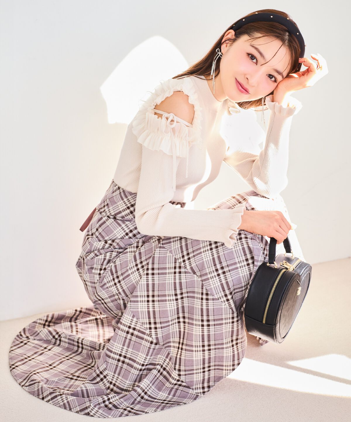 WILLSELECTION「フリルショルダーリブニット」|ニット・セーター|