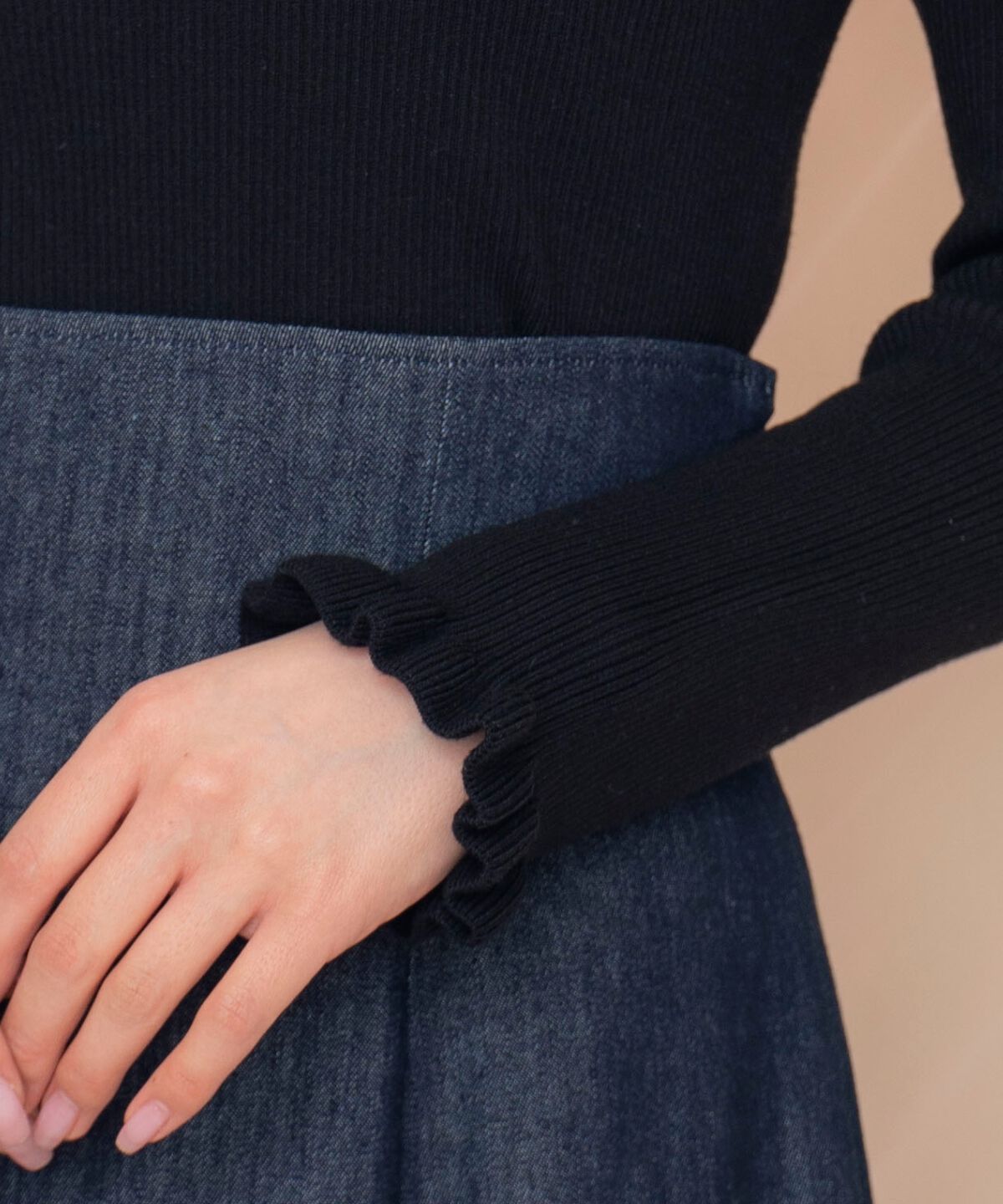 WILLSELECTION「フリルショルダーリブニット」|ニット・セーター|