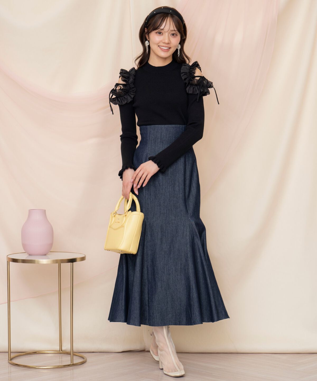 WILLSELECTION「フリルショルダーリブニット」|ニット・セーター|