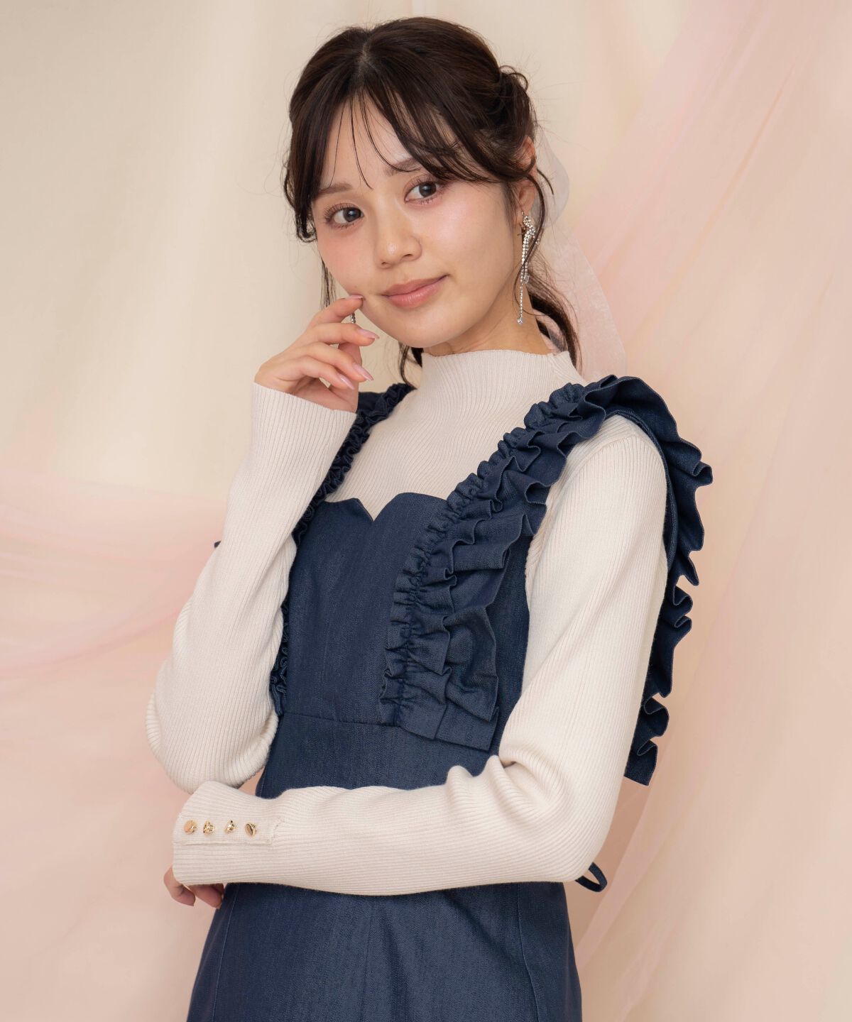 WILLSELECTION「袖口ボタンボトルネックリブニット」|ニット・セーター|