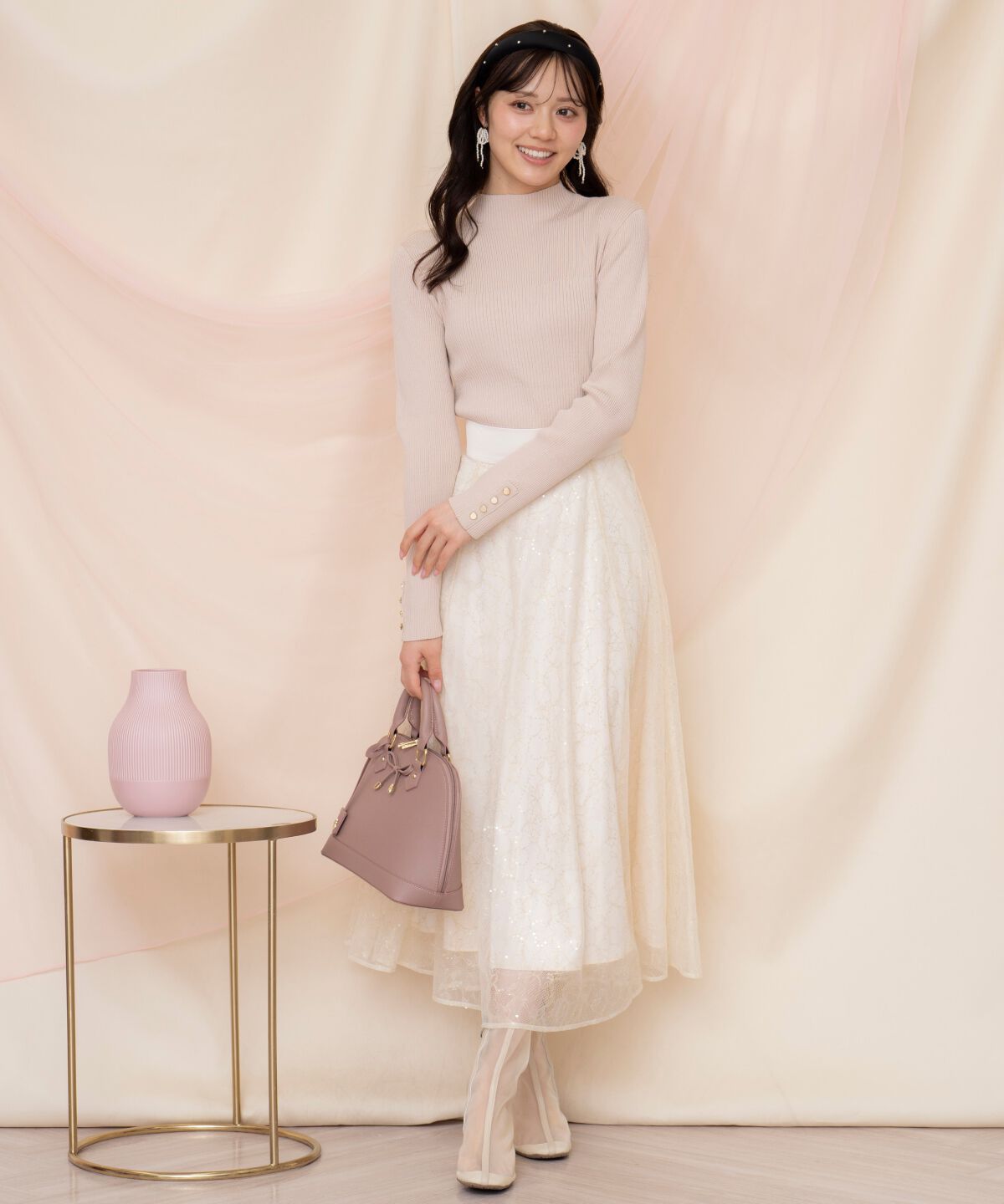 WILLSELECTION「袖口ボタンボトルネックリブニット」|ニット・セーター|