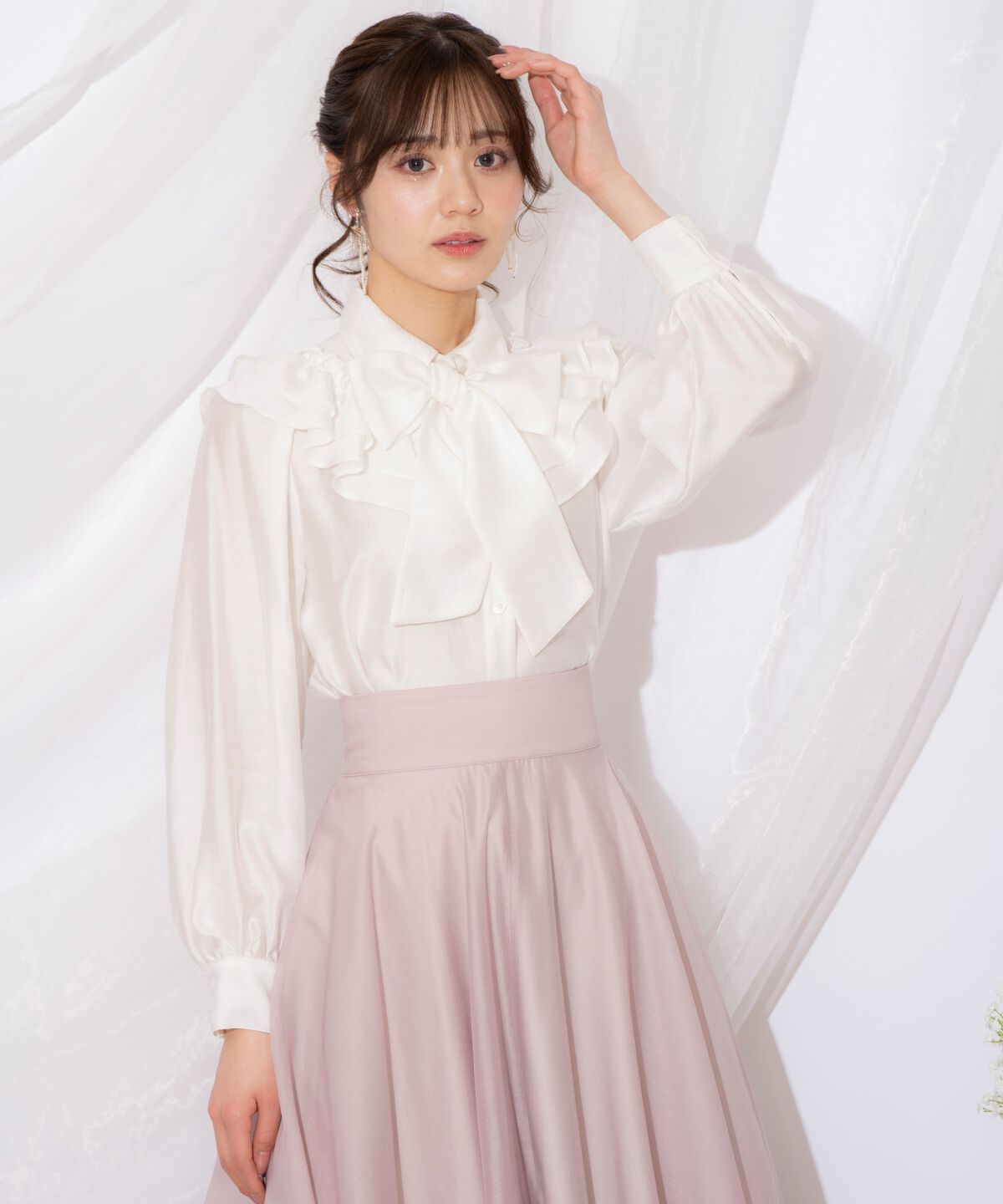 WILLSELECTION「ギャザーフリルボウタイブラウス」|シャツ・ブラウス|