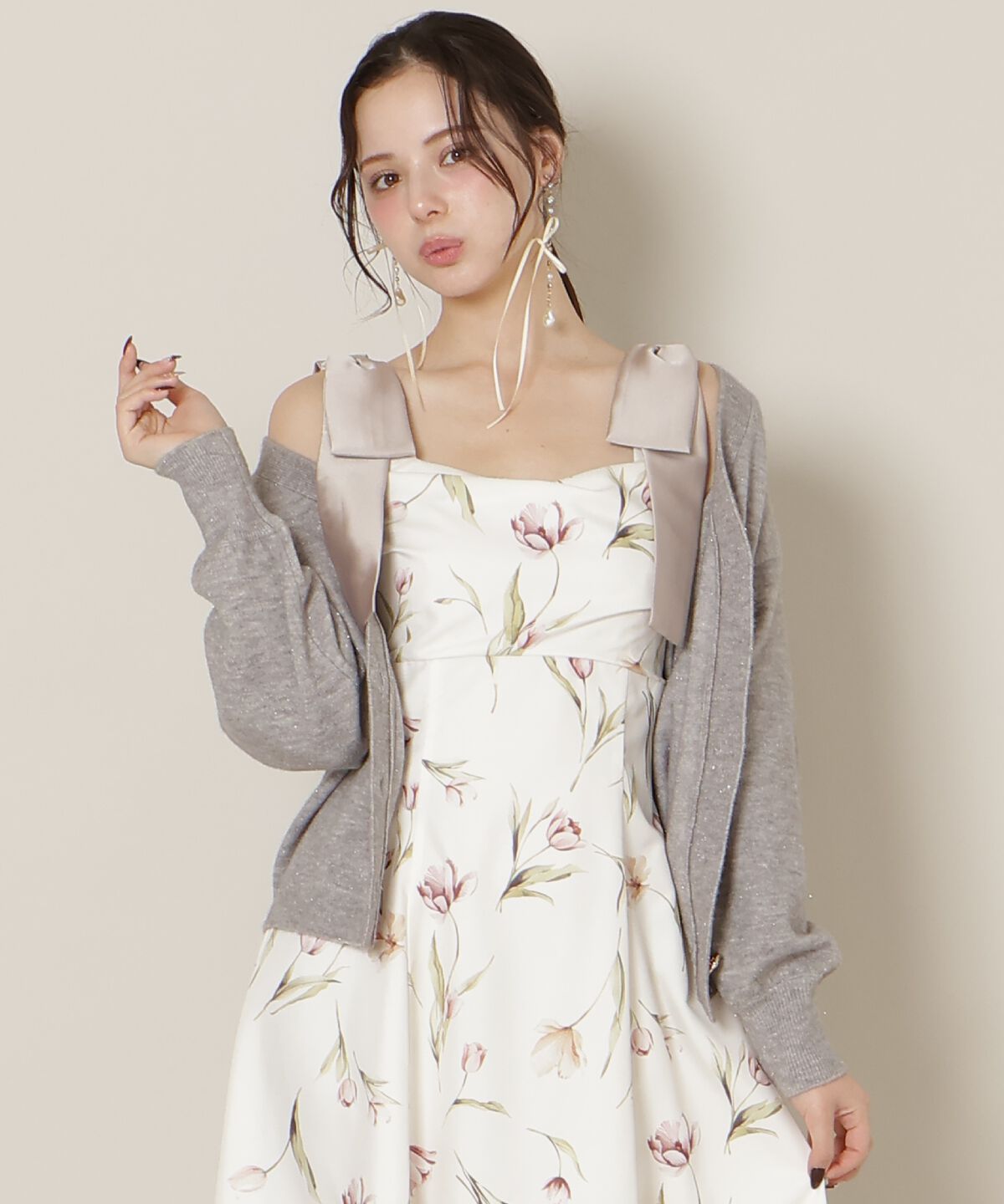 WILLSELECTION「ミドルゲージカーディガン」|カーディガン|ライトグレー