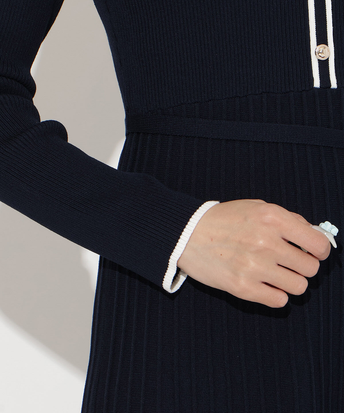 WILLSELECTION「バイカラープリーツニットワンピース」|ワンピース|