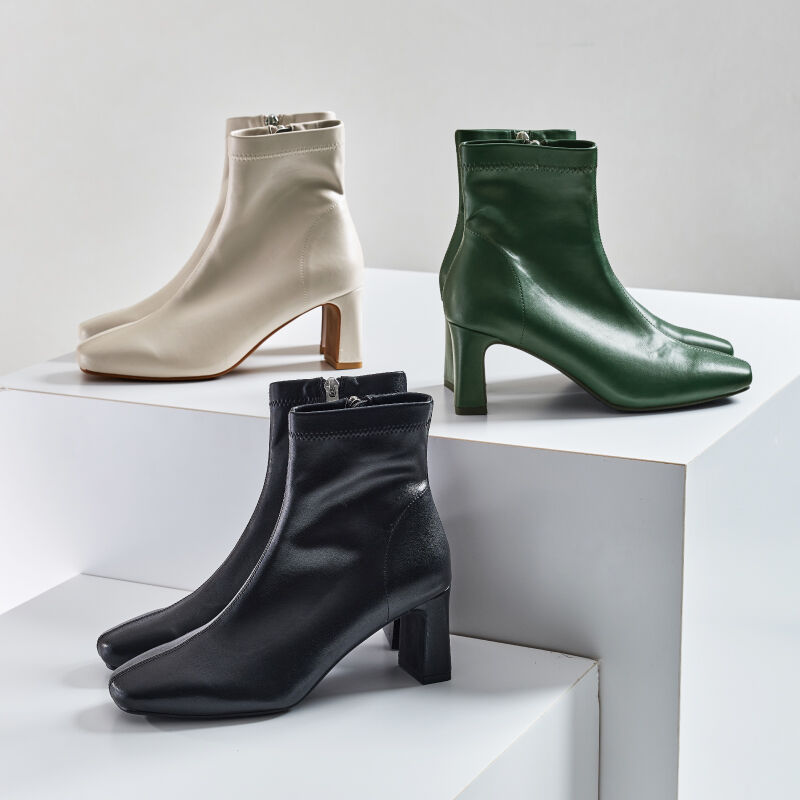 ORiental TRaffic「プレートヒールストレッチブーツ/31405」|ショートブーツ|