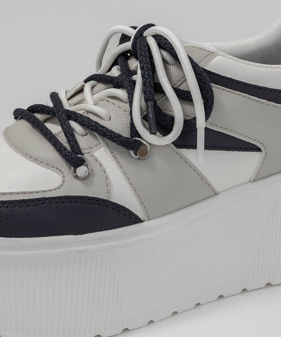  「ダブルシューレースボリュームソールスニーカー」|スニーカー|