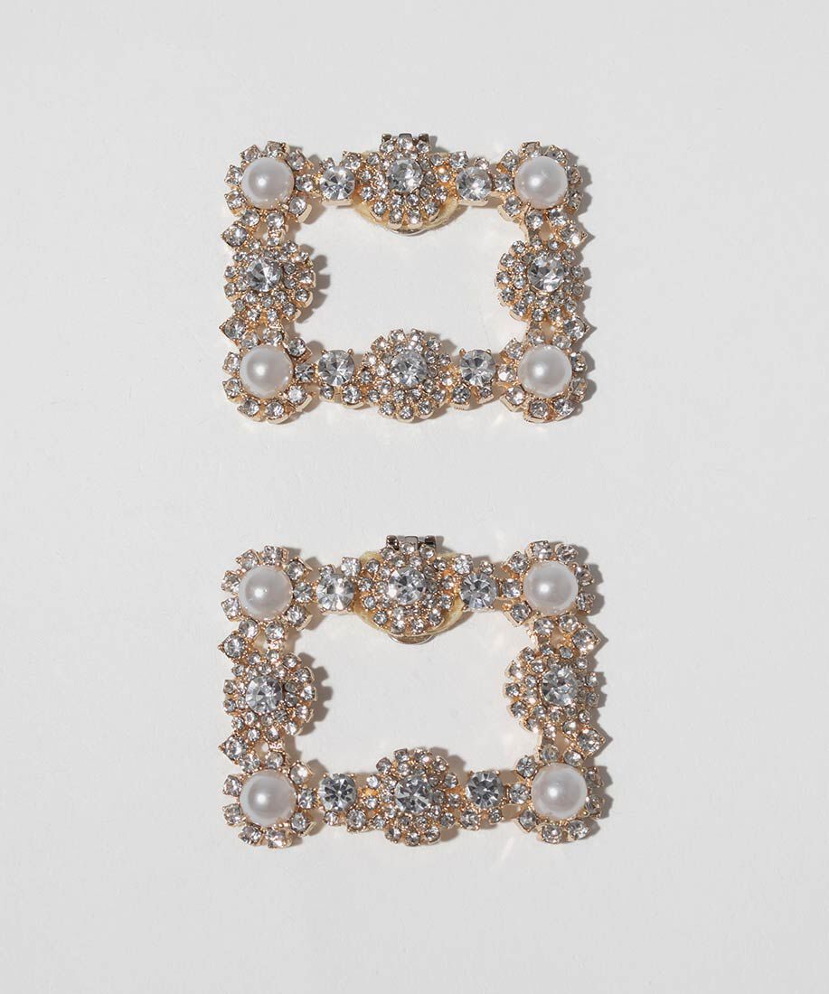  「ビジュー&times;パールシューズクリップ」|その他|ゴールド