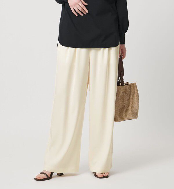 UNITED ARROWS「クリーン サテン ワイドパンツ ‐ウォッシャブル‐」|チノ|