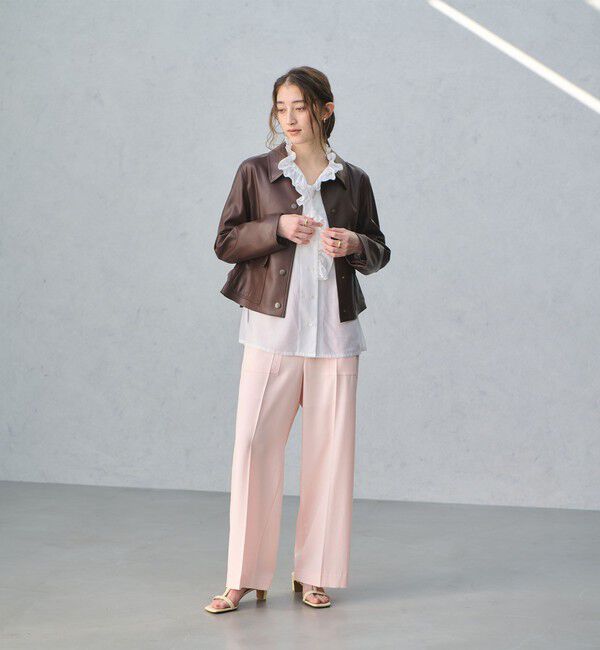 UNITED ARROWS「アセテートポリエステル ベイカーパンツ」|チノ|