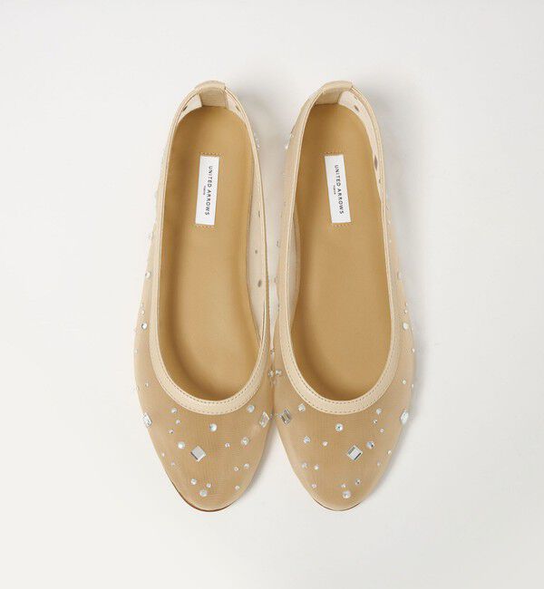 UNITED ARROWS「チュール ビジュー バレエシューズ」|バレエシューズ|