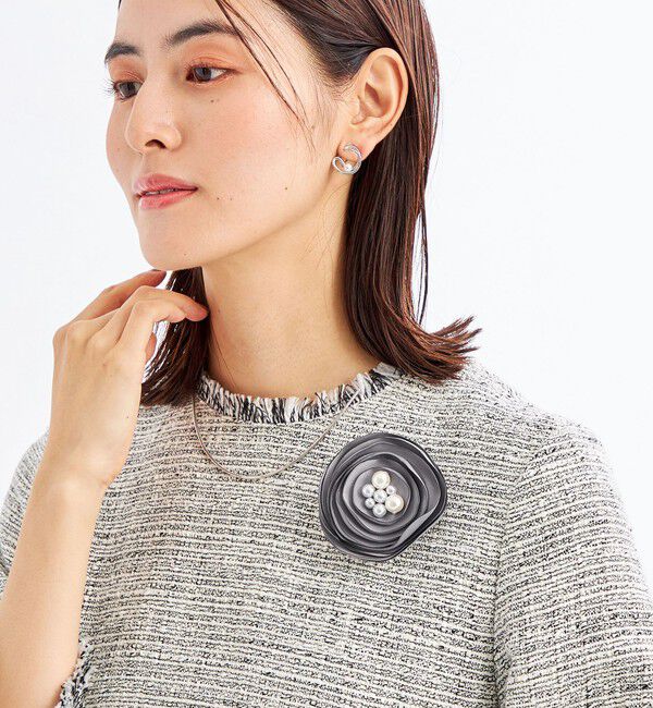 UNITED ARROWS green label relaxing「フラットフラワー コサージュ」|ブローチ・コサージュ|LT.GRAY