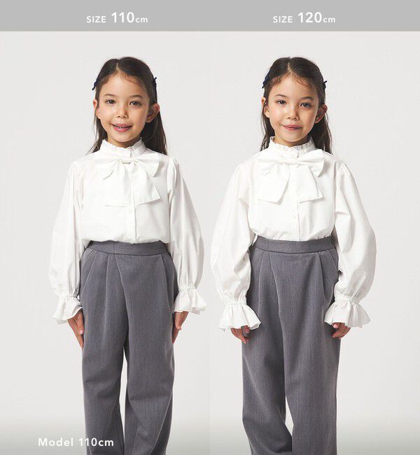 UNITED ARROWS green label relaxing「スタンドカラー フリルリボン ブラウス/ キッズ 110cm-130cm」|シャツ・ブラウス|