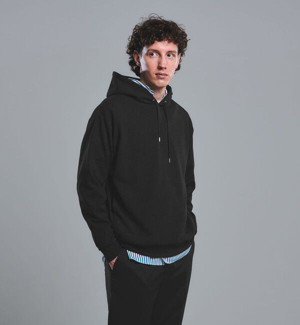 UNITED ARROWS green label relaxing「アムンゼン ツイル フーディ パーカー -UVカット・吸水速乾・抗菌-」|パーカー|BLACK