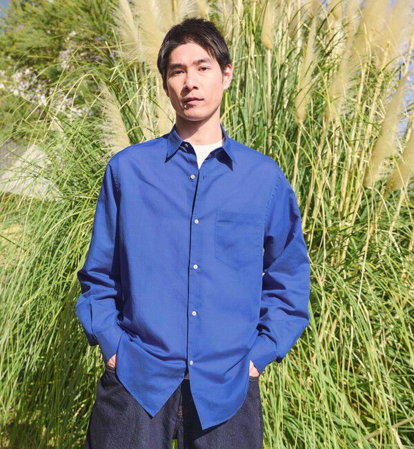 UNITED ARROWS green label relaxing「ラミー ミックス ジャストルーズ 長袖 シャツ」|シャツ・ブラウス|COBALT