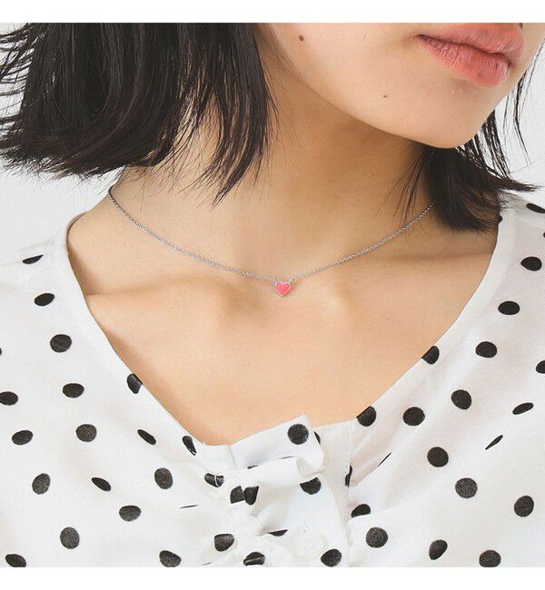 Ray BEAMS 「プチ エポハート ネックレス」|ネックレス|NEON PINK