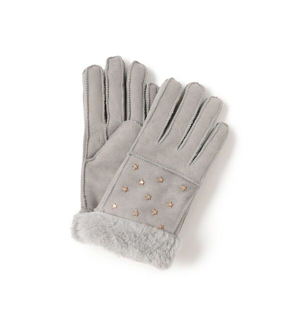 Ray BEAMS 「【別注】Casselini / スタッズ グローブ」|手袋|GREY