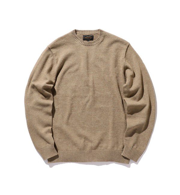 BEAMS PLUS「Crew LilyYarn 7G」|ニット・セーター|BROWN