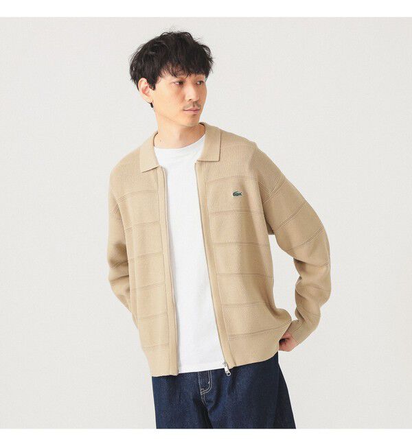 BEAMS「【別注】LACOSTE / ジップ カーディガン」|ニット・セーター|