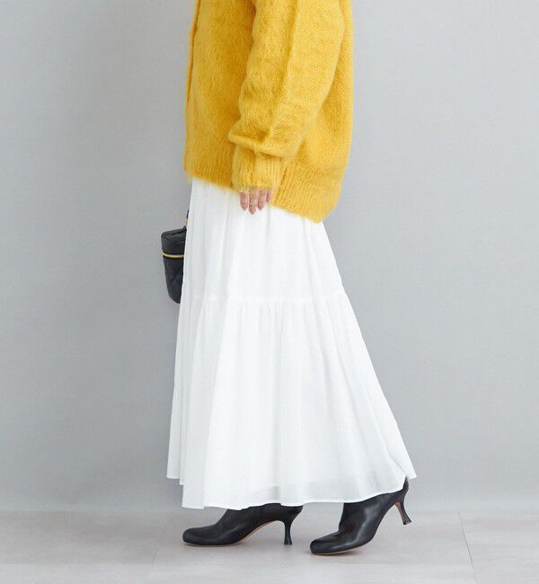 SHIPS for women「〈手洗い可能〉綿ドビー ティアード ギャザースカート◇」|スカート|