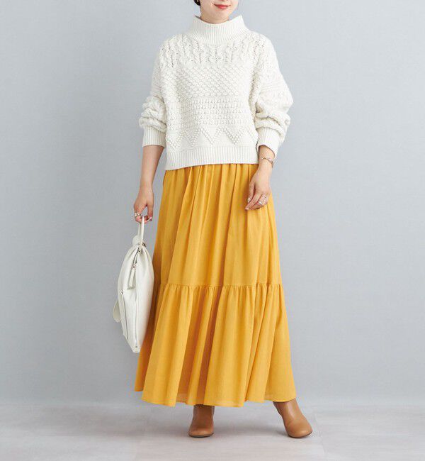 SHIPS for women「〈手洗い可能〉綿ドビー ティアード ギャザースカート◇」|スカート|