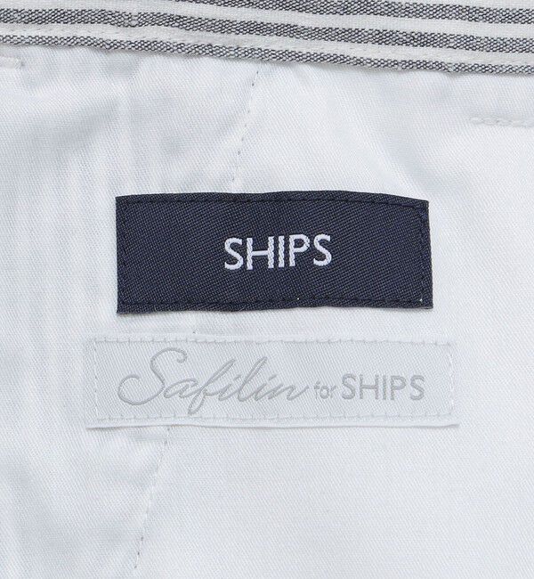 SHIPS「SHIPS:〈手洗い可能〉 サフィラン リネン シアサッカー パンツ (セットアップ対応)」|スラックス|